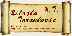 Milojko Taranković vizit kartica